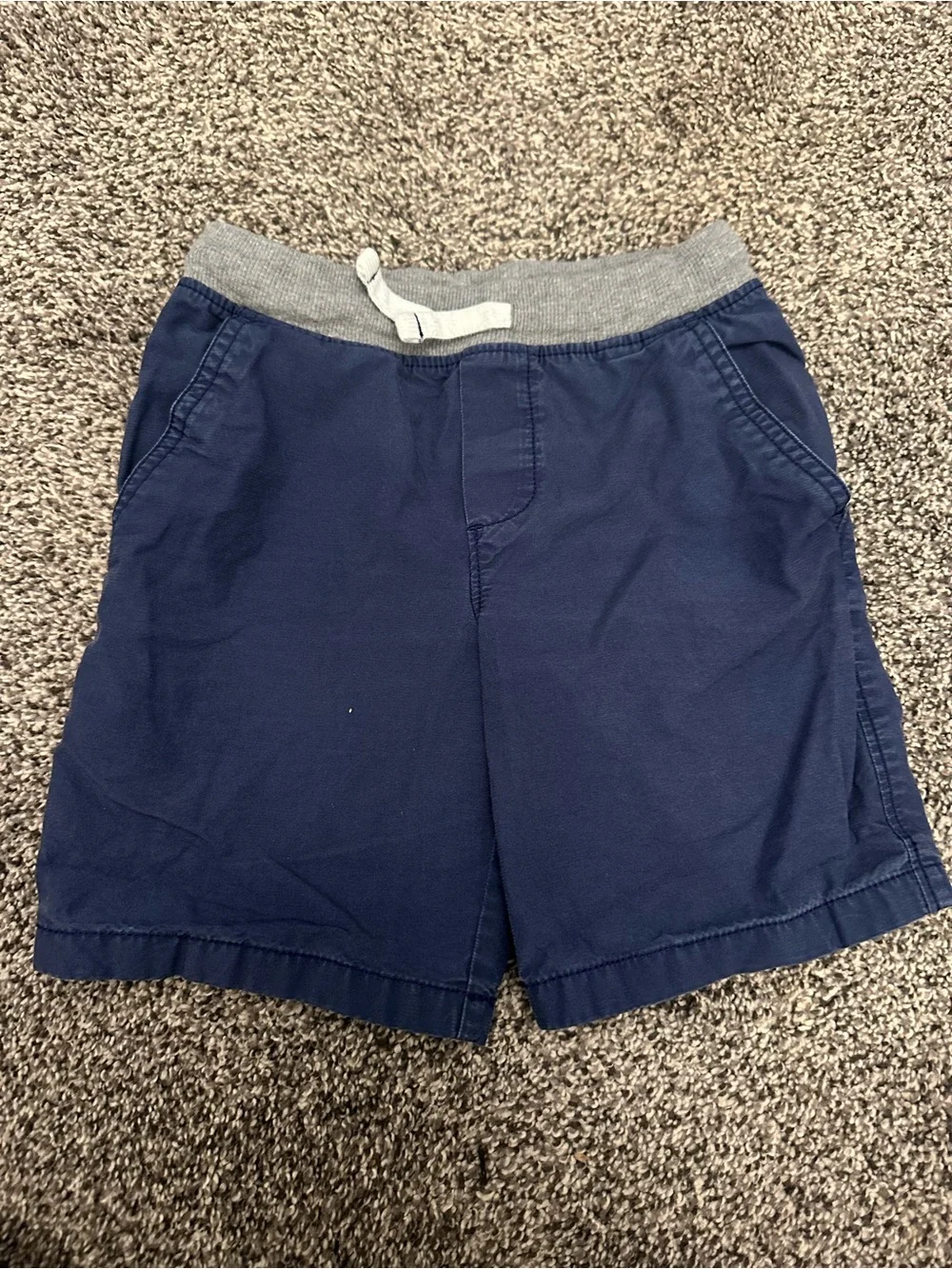 Carters  Pull-On Elastic Waist Shorts - Beige and Navy. Boys 5 - Picture 2 of 8